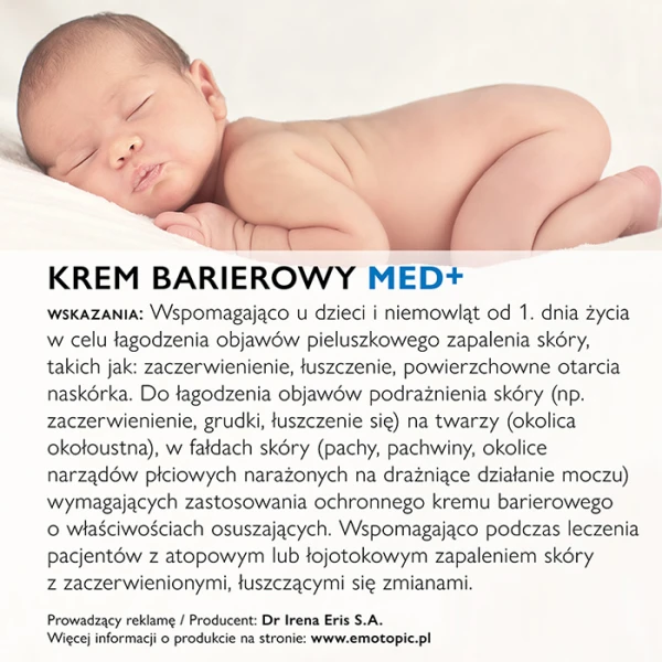 EMOTOPIC Med+ Krem pieluszkowe zapalenie skóry, AZS, ŁSZ barierowy, 75 ml 5