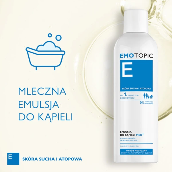EMOTOPIC Med+ Emulsja do kąpieli do codziennego stosowania od 1 dnia życia, 400 ml 3