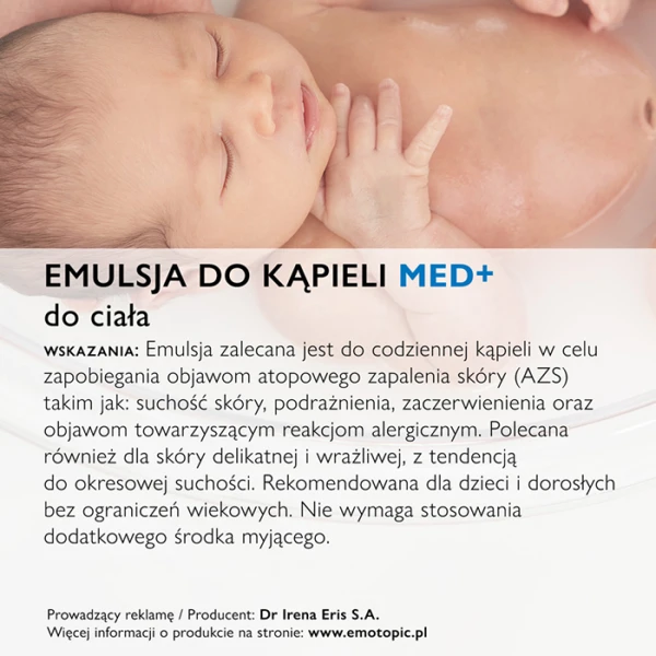 EMOTOPIC Med+ Emulsja do kąpieli do codziennego stosowania od 1 dnia życia, 400 ml 5