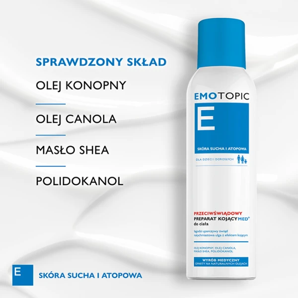 EMOTOPIC Med+ Preparat przeciwświądowy do ciała kojący, 150 ml 2
