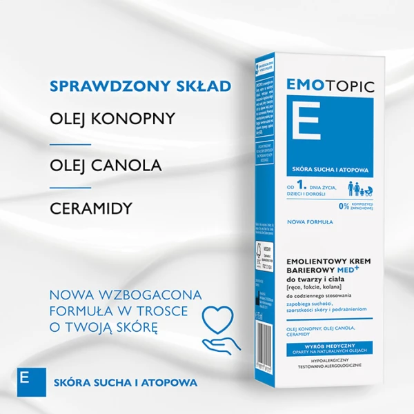 EMOTOPIC Med+ Krem do twarzy i ciała barierowy, 75 ml 2