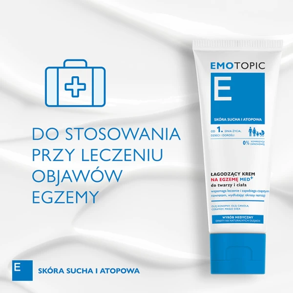 EMOTOPIC Med+ Krem do twarzy i ciała łagodzący, 75 ml 4