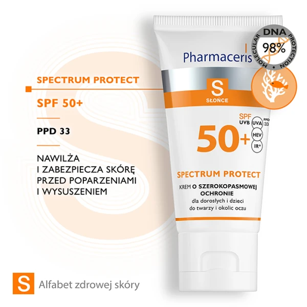 PHARMACERIS S Spectrum Protect Krem do twarzy i okolic o szerokopasmowej ochronie SPF 50+, 50 ml 2