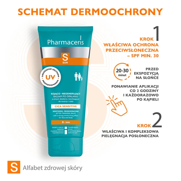 PHARMACERIS S Sun Cica Sensitive Balsam po opalaniu kojąco-regenerujący, 200 ml 4