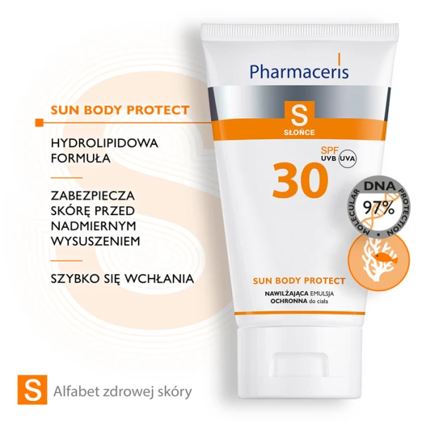 PHARMACERIS S Sun Body Protect Emulsja do ciała nawilżająca ochronna SPF 30, 150 ml 3