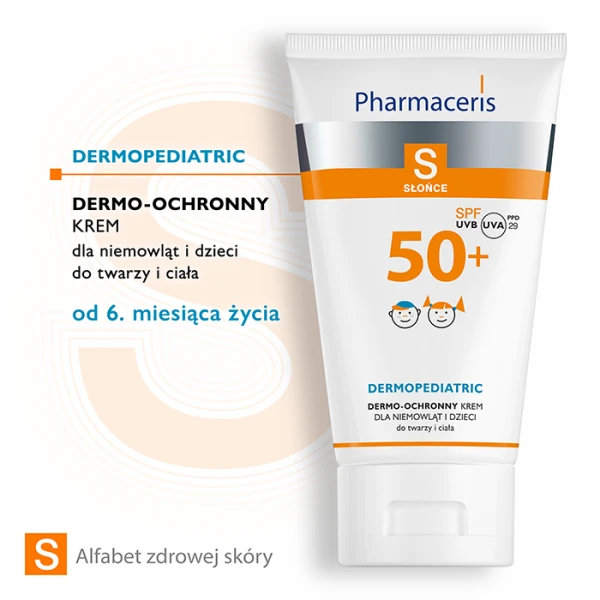 PHARMACERIS S Dermopediatric Krem do twarzy i ciała dla niemowląt i dzieci SPF 50+, 125 ml 1