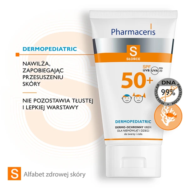 PHARMACERIS S Dermopediatric Krem do twarzy i ciała dla niemowląt i dzieci SPF 50+, 125 ml 3