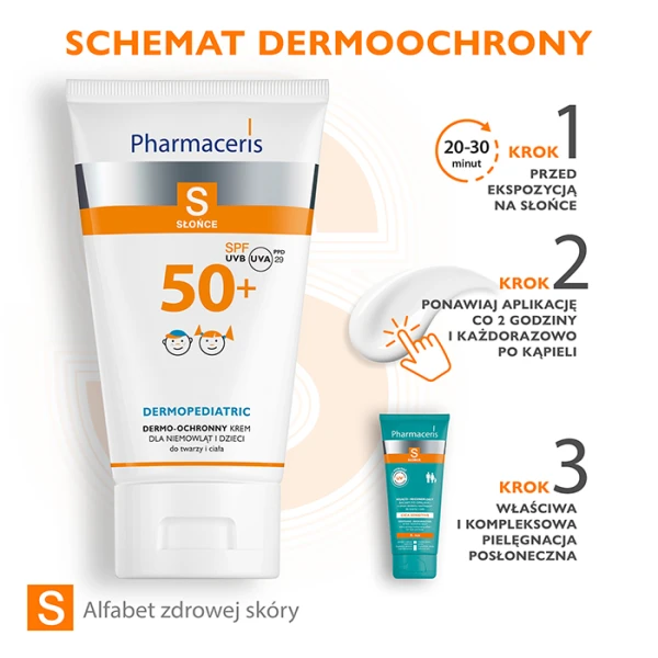 PHARMACERIS S Dermopediatric Krem do twarzy i ciała dla niemowląt i dzieci SPF 50+, 125 ml 4
