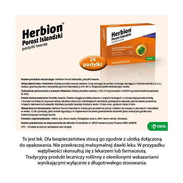 HERBION POROST ISLANDZKI, 24 pastylek do ssania 4