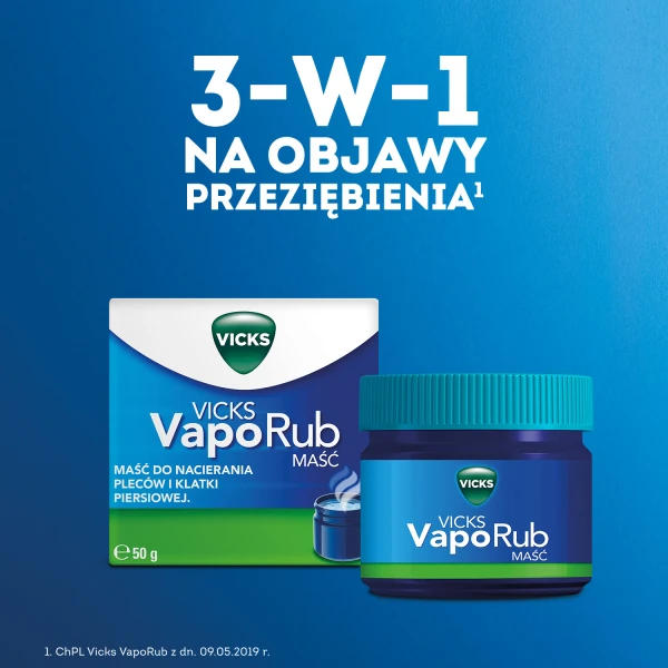 Vicks VapoRub 3-w-1 na objawy przeziębienia, 50 g 2