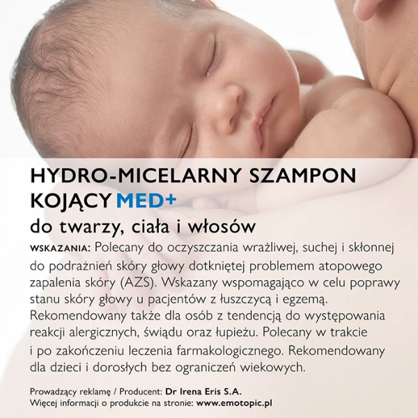 Emotopic Med + Hydro-micelarny szampon do mycia włosów kojący, 250ml 5