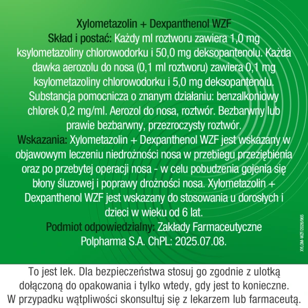 Xylometazolin + Dexpanthenol WZF, 10 ml 5