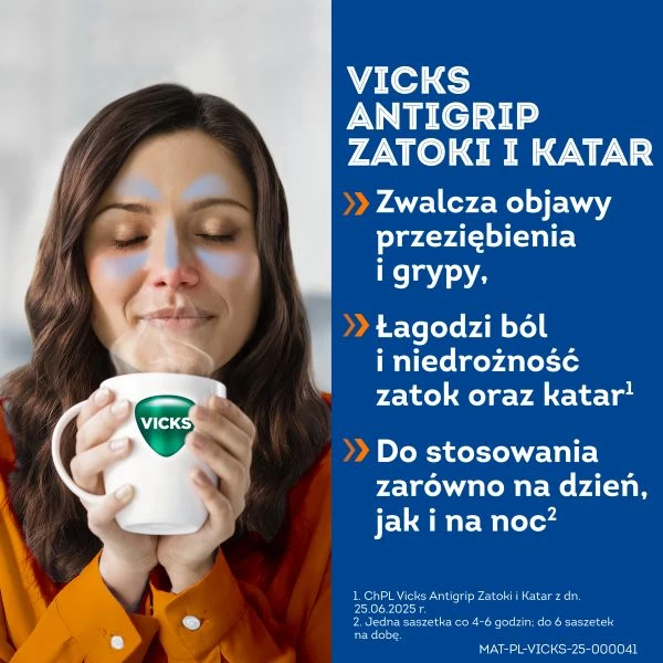 Vicks Antigrip Zatoki i Katar 10 saszetek 1