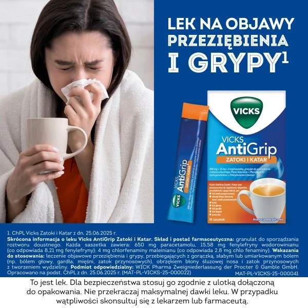 Vicks Antigrip Zatoki i Katar 10 saszetek 2