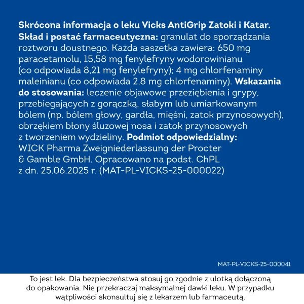 Vicks Antigrip Zatoki i Katar 10 saszetek 8