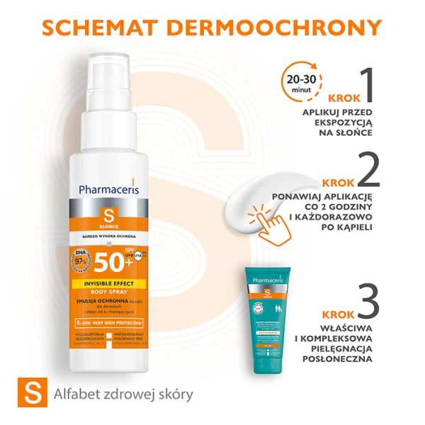 Pharmaceris S Invisible Efect Body Spray emulsja ochronna do ciała dla dorosłych i dzieci SPF 50+ 6 m+, 150ml 4