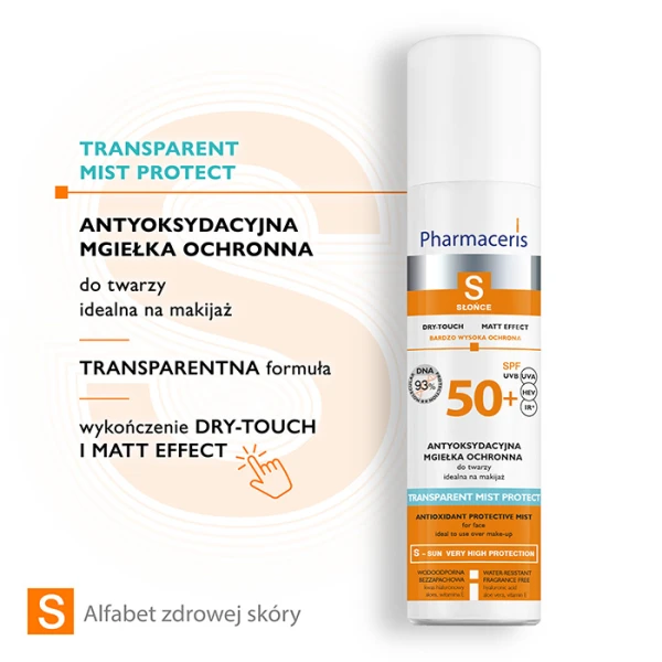 Pharmaceris S Transparent Mist Protect Mgiełka do twarzy antyoksydacyjna ochronna SPF 50+, 75 ml 1