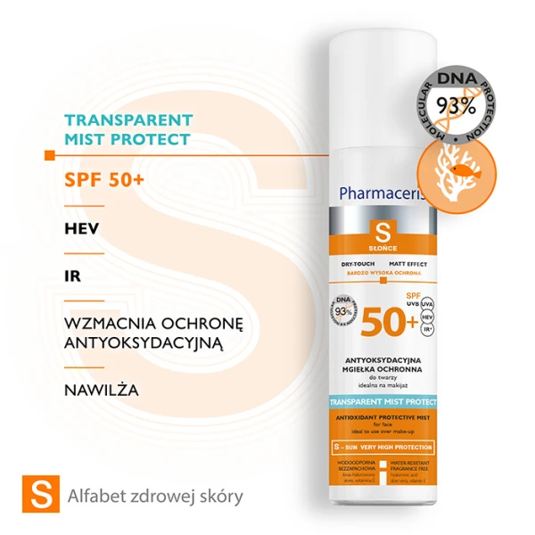Pharmaceris S Transparent Mist Protect Mgiełka do twarzy antyoksydacyjna ochronna SPF 50+, 75 ml 3