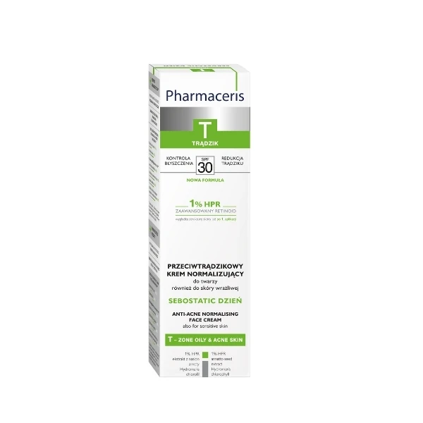 Pharmaceris T T-Zone Oily Skin Sebostatic Day Krem normalizujący przeciwtrądzikowy SPF 30, 40 ml 1