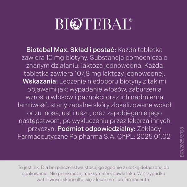 Biotebal biotyna 5 mg 60 tabletek 5