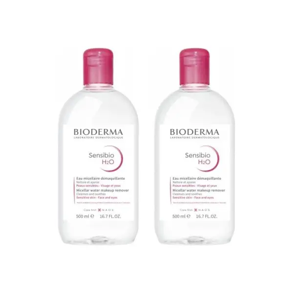 2 x BIODERMA SENSIBIO H2O Woda micelarna do demakijażu, 500 ml
