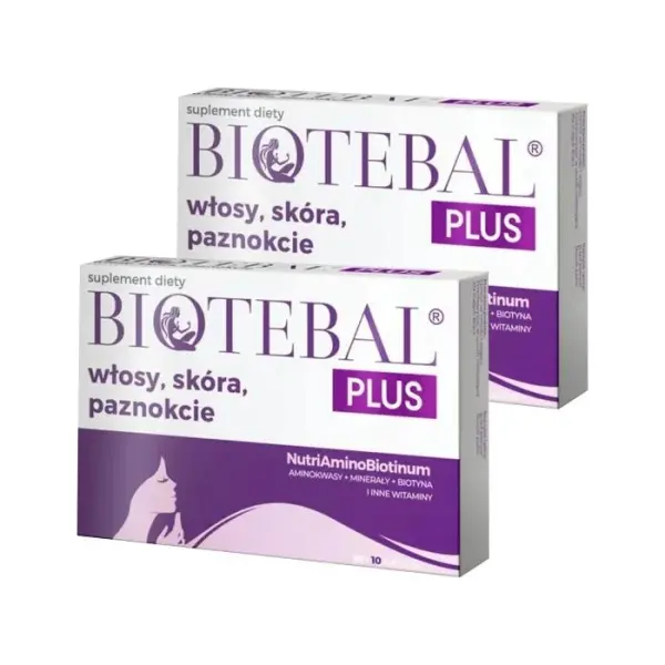 2 x BIOTEBAL PLUS włosy, skóra, paznokcie 30+10 tabletek