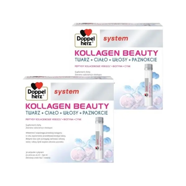2 x DOPPELHERZ SYSTEM KOLLAGEN BEAUTY płyn, 30 ampułek