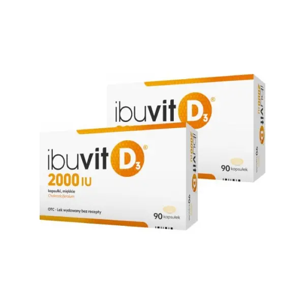 2 x Ibuvit D3 witamina D 2000 IU 90 kapsułki miękkie