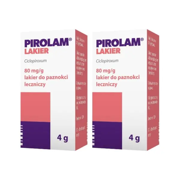 2 x Pirolam lakier leczniczy do paznokci 4 g