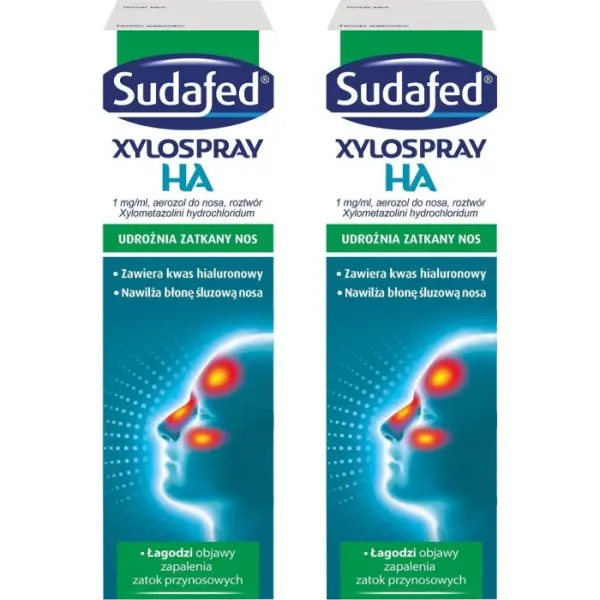 2 x SUDAFED XyloSpray HA, aerozol do nosa, 10 ml
