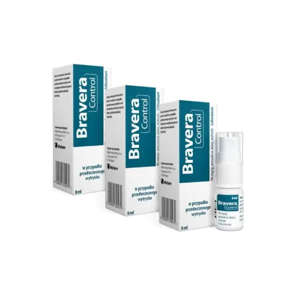 3 x BRAVERA CONTROL Aerozol na skórę opóźniający wytrysk, 8 ml