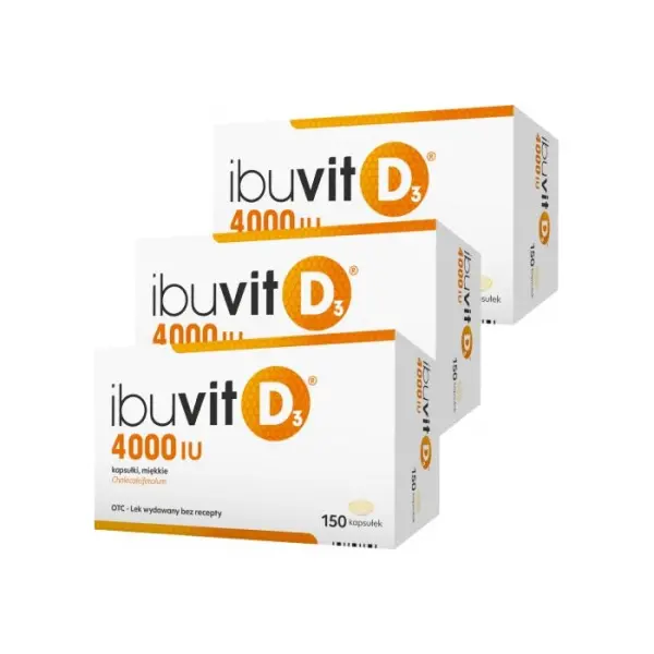 3 x Ibuvit D3 4000 IU 150 kapsulek miękkich