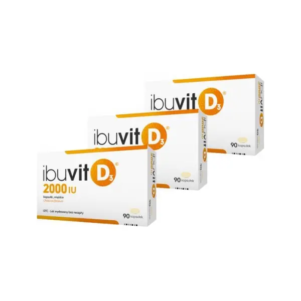 3 x Ibuvit D3 witamina D 2000 IU 90 kapsułki miękkie