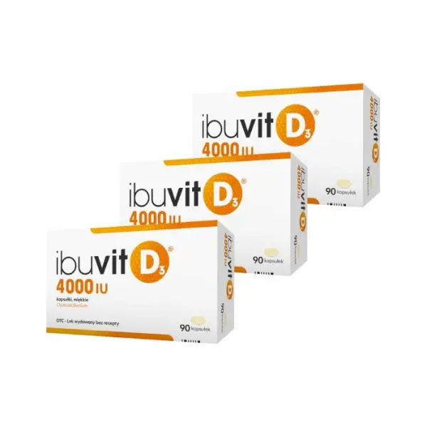 3 x Ibuvit D3 witamina D 4000 IU 90 kapsułki miękkie