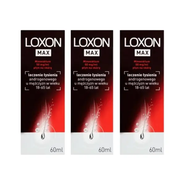 3 x LOXON MAX 5% płyn na skórę, 60 ml