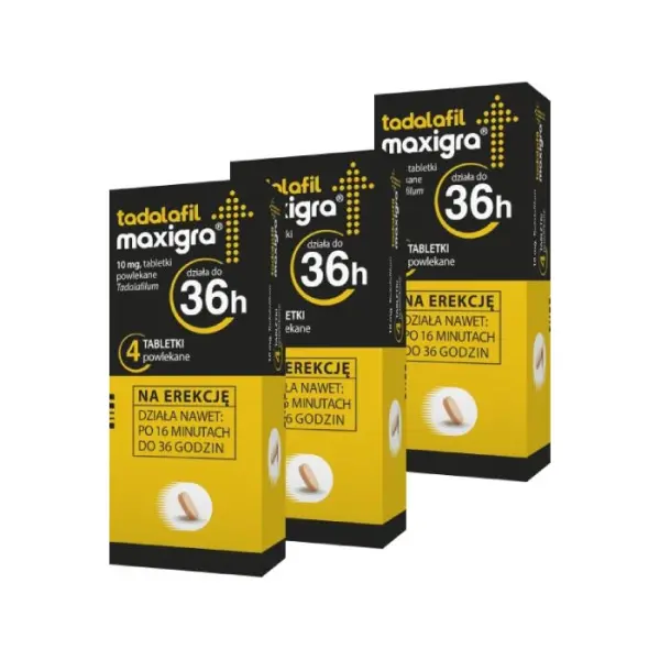 3 x Tadalafil Maxigra 10 mg 4 tabletki powlekane