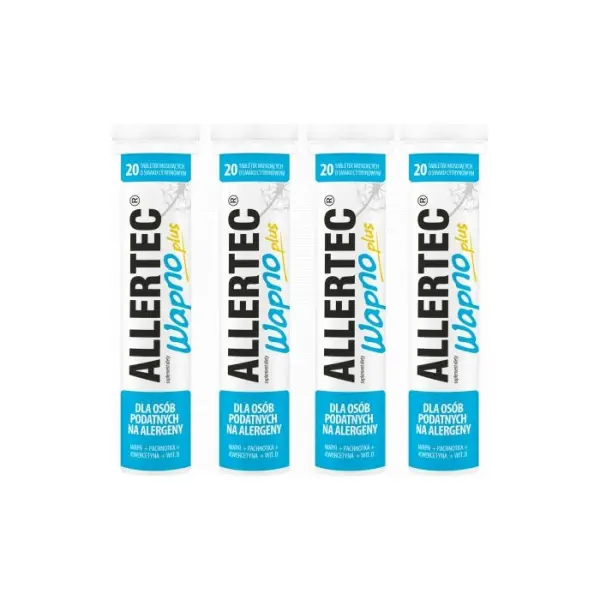 4 x Allertec wapno plus 20 tabletek musujących
