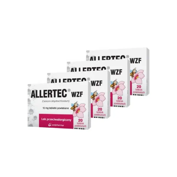 4 x Allertec WZF 10 mg 20 tabletek