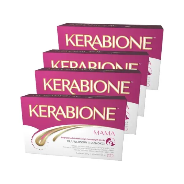 4 x KERABIONE MAMA, dla włosów i paznokci, 60 tabletek
