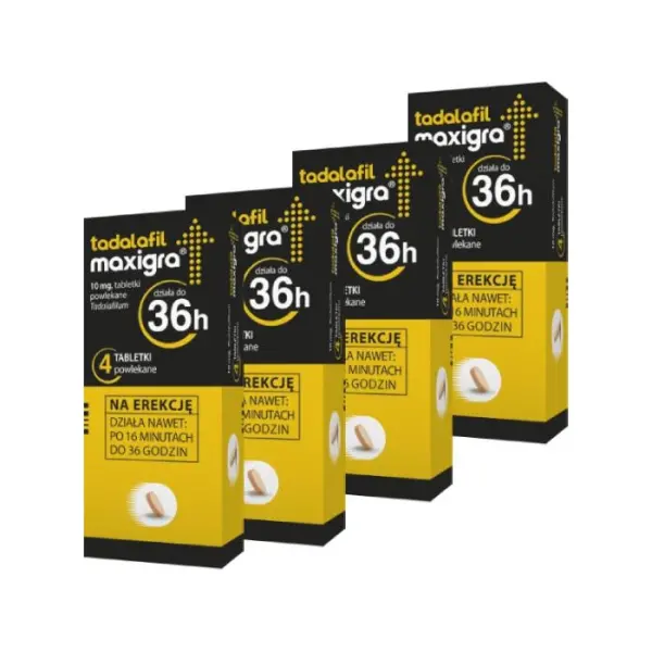 4x Tadalafil Maxigra 10 mg 4 tabletki powlekane