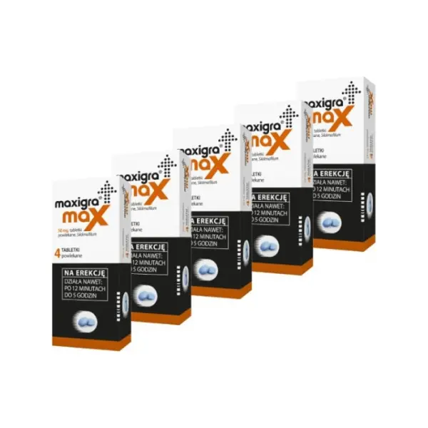 5 x Maxigra Max 0,05 g 4 tabletki