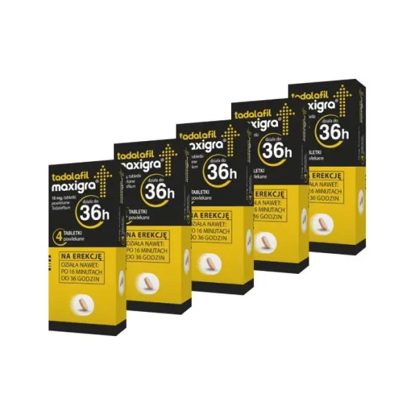 5 x Tadalafil Maxigra 10 mg 4 tabletki powlekane