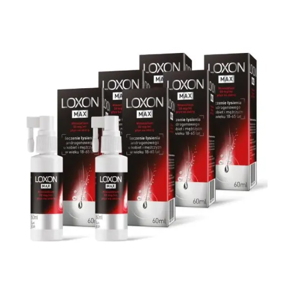 6 x LOXON MAX 5% płyn na skórę, 60 ml