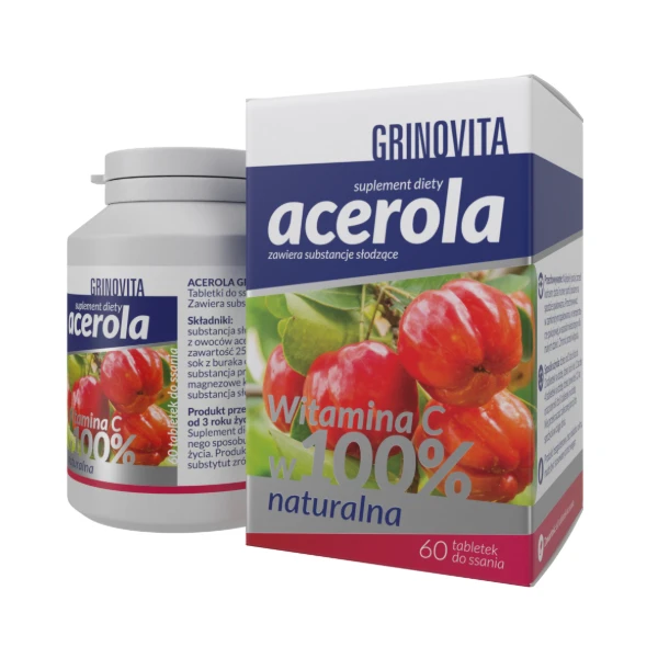  Acerola Grinovita Tabletki do ssania z witaminą C, 100 tabl.