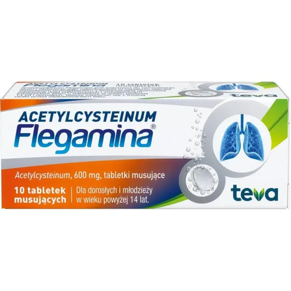 Acetylcysteinum Flegamina 600mg 10 tabletek musujących