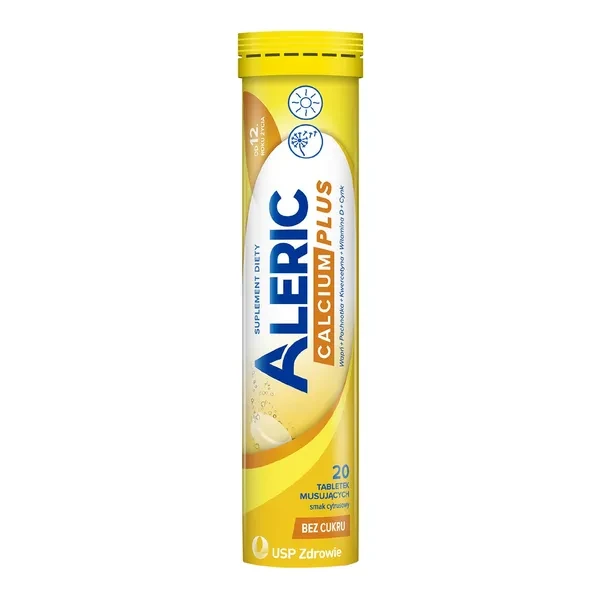 Aleric Calcium Plus cytrusowy bez cukru, 20tabl.