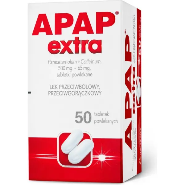 Apap Extra 500mg + 65mg, 50 tabletek powlekanych