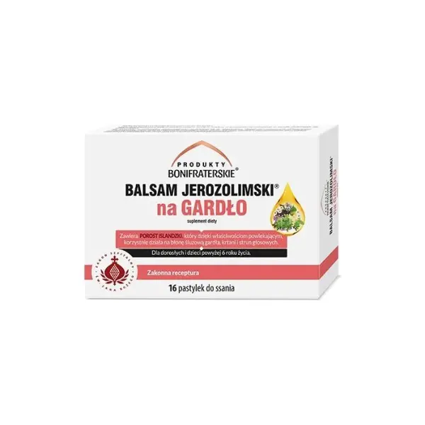 Balsam Jerozolimski na gardło, 16 pastylek