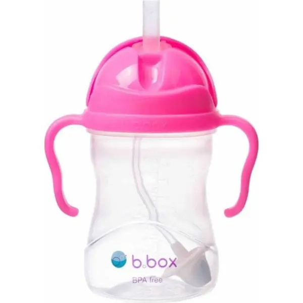 B.BOX Bidon ze słomką różowy 240ml