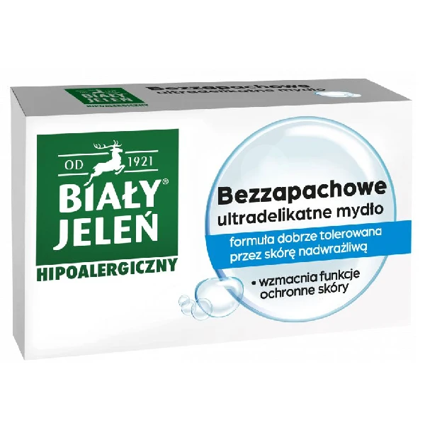 Biały Jeleń Hipoalergiczny Mydło ultradelikatne glicerynowe bezzapachowe, 100g
